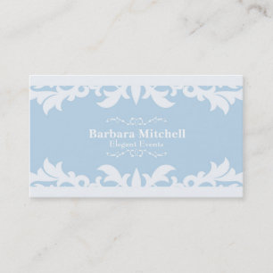 Elegant Wedding Events Blue Chic Business Card
