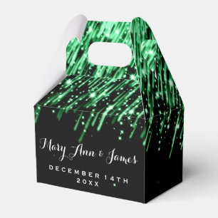 Elegant Wedding Falling Stars "Emerald Green" Favour Box