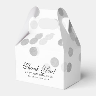 Elegant Wedding Faux Silver Foil Glitter Lights Favour Box