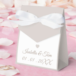 Elegant Wedding Favor Box, Romantic Neutral Favour Box