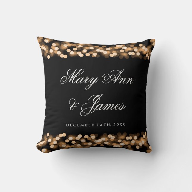 Elegant Wedding Favour Gold Hollywood Glam Cushion (Front)