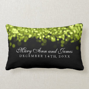 Elegant Wedding Favour Green Lights Lumbar Cushion