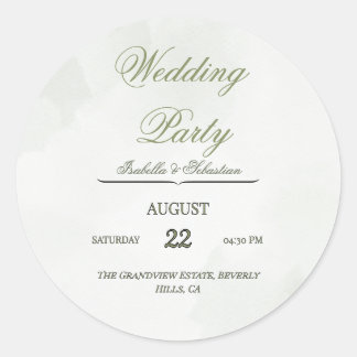Elegant Wedding Favour Sticker