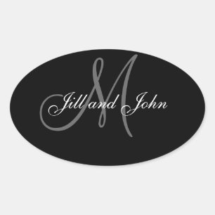 Elegant Wedding Favour Stickers Oval Shape