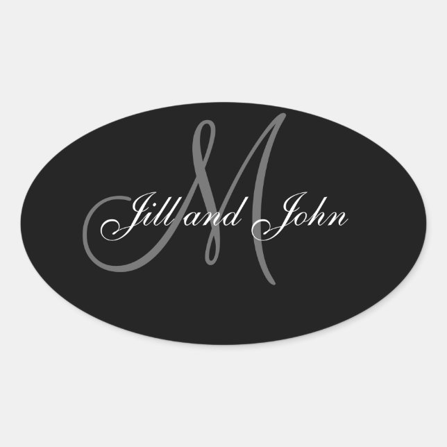 Elegant Wedding Favour Stickers Oval Shape (Front)