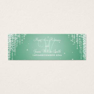 Elegant Wedding Favour Tag Night Dazzle Mint Green