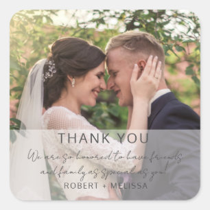 Elegant Wedding Favour Thank You  Square Sticker