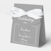 Elegant Wedding Favours Names Modern Chic Grey 