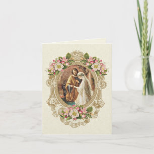 Elegant Wedding Floral Religious Thank You Card