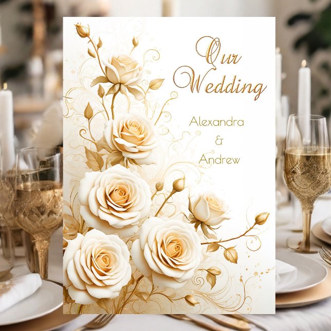 Elegant Wedding Floral White Roses Cream Invitation (Creator Uploaded)