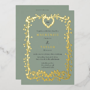 Elegant Wedding French Frame Heart QR Code