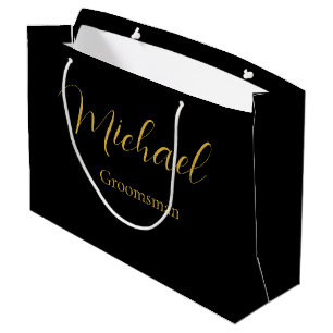 Elegant Wedding Gift Bag with Personalised Text