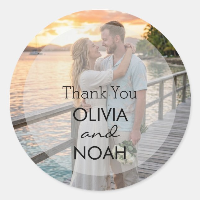 Elegant Wedding Gift Thank You Stickers (Front)