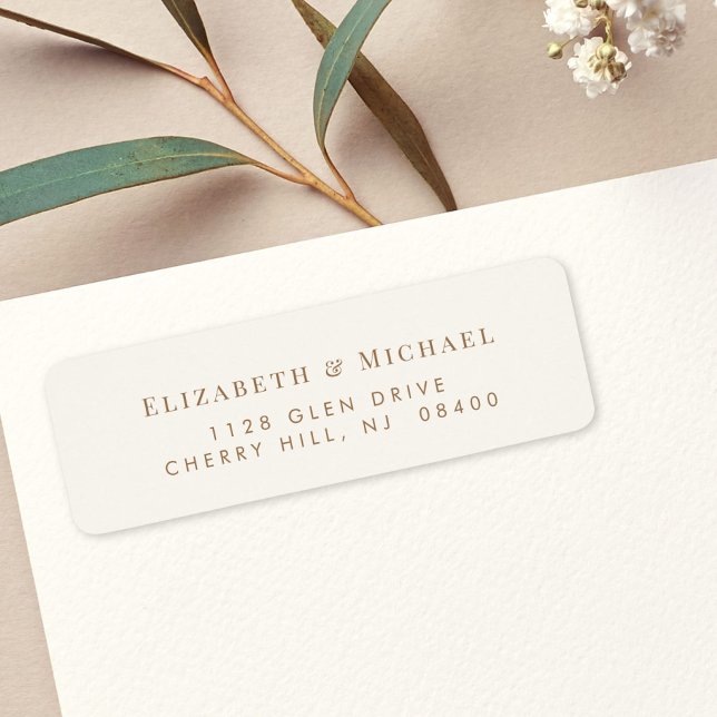 Elegant Wedding Gold Cream Return Address Label (Creator Uploaded)