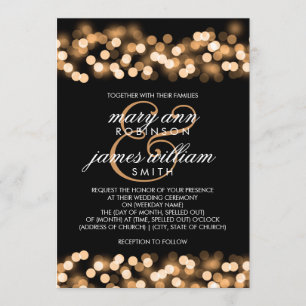 Elegant Wedding Gold Hollywood Glam Invitation