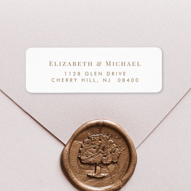Elegant Wedding Gold Typography Return Address Label (Creator Uploaded)