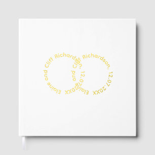 Elegant Wedding, Gold Written Names, Guest Book