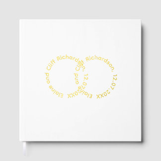 Elegant Wedding, Gold Written Names,  Guest Book