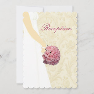 Elegant Wedding Gown Reception Card