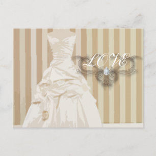 Elegant Wedding Gown Wedding Favour Postcard