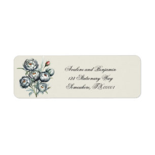 Elegant Wedding Green and Grey Bouquet Address Return Address Label
