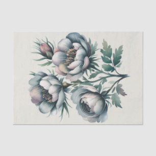 Elegant Wedding Green and Grey Bouquet  Tissue Paper