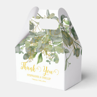 Elegant Wedding  Green Eucalyptus Foliage Wedding  Favour Box