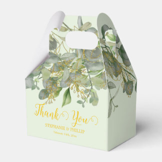 Elegant Wedding  Green Eucalyptus Foliage Wedding  Favour Box