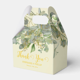 Elegant Wedding  Green Eucalyptus Foliage Wedding  Favour Box