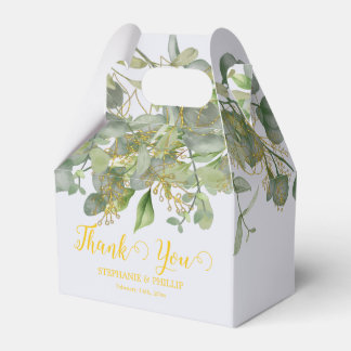 Elegant Wedding  Green Eucalyptus Foliage Wedding  Favour Box