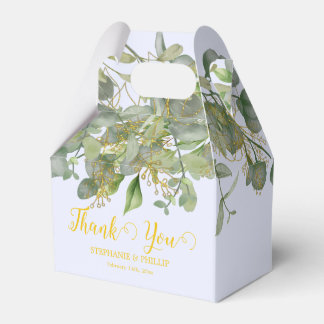 Elegant Wedding  Green Eucalyptus Foliage Wedding  Favour Box