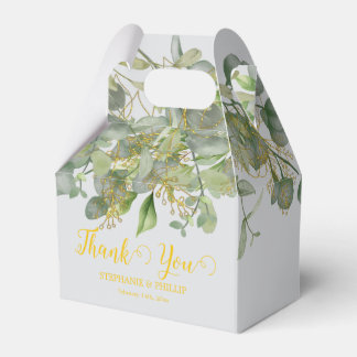Elegant Wedding  Green Eucalyptus Foliage Wedding  Favour Box