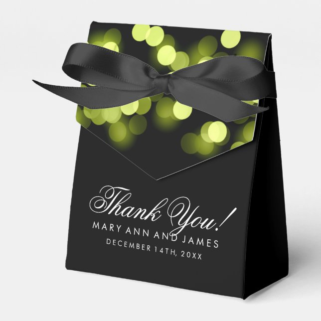 Elegant Wedding Green Hollywood Glam Favour Box (Front Side)