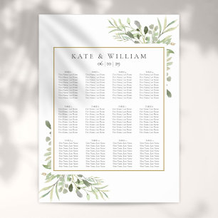Elegant Wedding Greenery Eucalyptus Seating Chart
