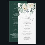Elegant Wedding Greenery Foliage White Floral Prog Program<br><div class="desc">Introducing our enchanting Emerald Greenery Wedding Program - a harmonious blend of boho allure, woodland charm, and timeless elegance. Delicate white flowers entwined with lush emerald greenery adorn this program, evoking the serene beauty of a bohemian woodland oasis, making it a perfect choice for fall or winter weddings. Designed with...</div>