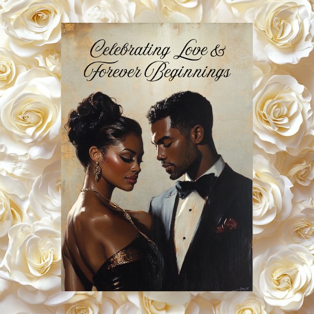 Elegant Wedding Greeting Card | African American C (Creator Uploaded)