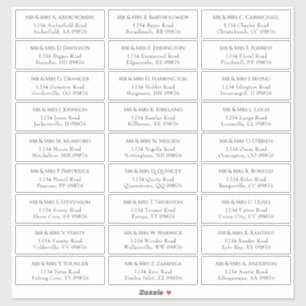 Elegant Wedding Guest Address