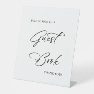 Elegant Wedding Guest Book Sign Tabletop