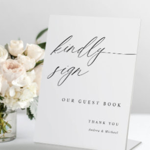 Elegant Wedding Guestbook Sign Modern Calligraphy