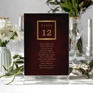Elegant wedding guests seating chart table number
