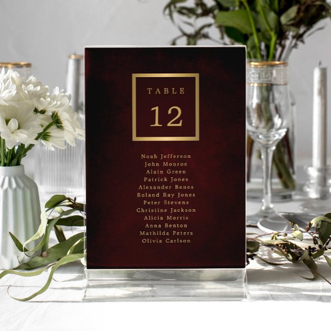 Elegant wedding guests seating chart table number (Creator Uploaded)