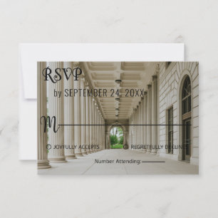 Elegant wedding hall reception Wedding RSVP Card