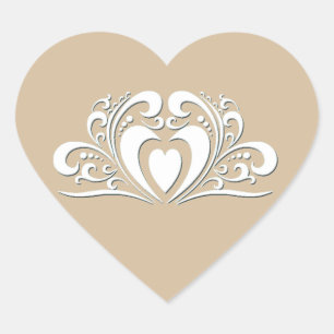 Elegant Wedding Heart Sticker