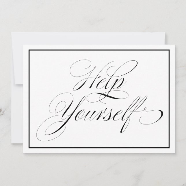 Elegant Wedding Help Yourself Sign (Front)