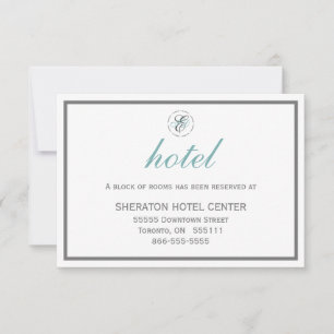 Elegant WEDDING HOTEL CARD Monogram with Initials