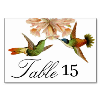 Elegant Wedding Hummingbird Table Number