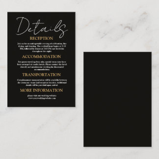 Elegant Wedding Information Card