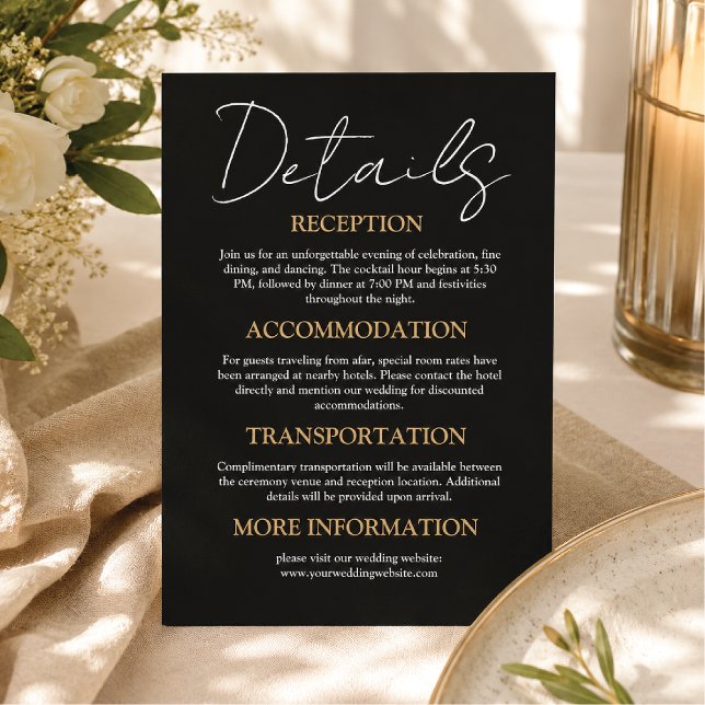 Elegant Wedding Information Card (Creator Uploaded)