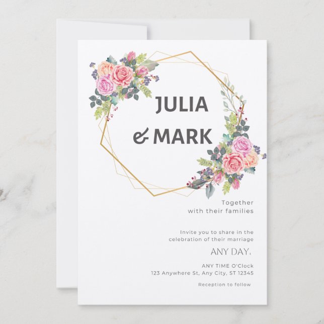 Elegant wedding invitation  (Front)