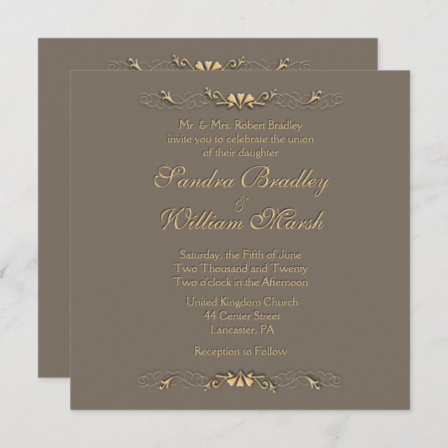 Elegant Wedding Invitation (Front/Back)